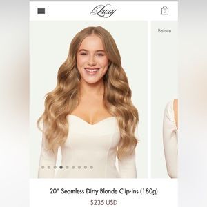 Seamless Dirty Blonde 20" (180g) - Seamless Luxy Hair Clip-In Hair Extensions